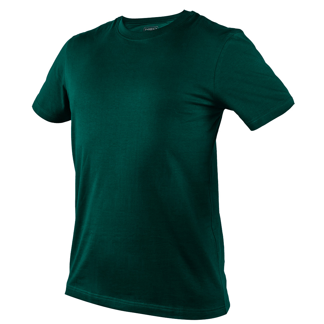 TOP-81-647-S--T-shirt z krótkim rękawem, w kolorze zielonym, wykonany z miękkiej dzianiny, gramatura 180g/m2, certyfikat CE, rozmiar S