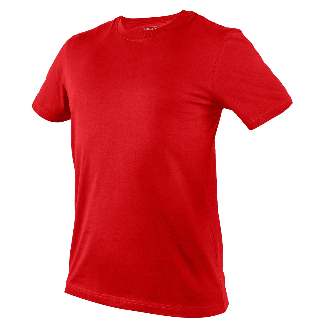 TOP-81-648-L--T-shirt z krótkim rękawem, w kolorze czerwonym, wykonany z miękkiej dzianiny, gramatura 180g/m2, certyfikat CE, rozmiar L