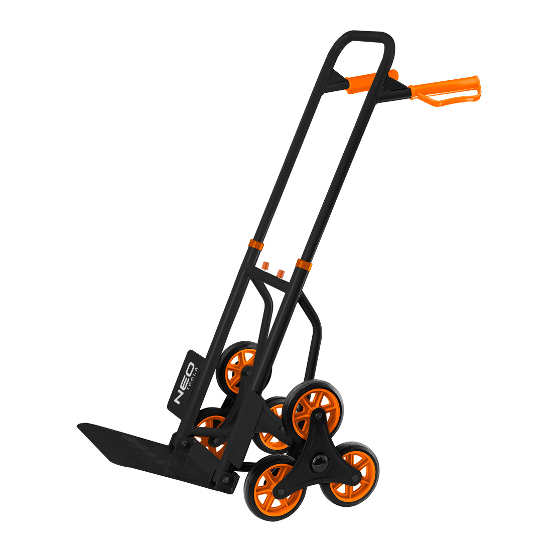 TOP-84-402--Wózek transportowy, schodowy, składany, udźwig 150kg na płaskiej powierzchni, 120 kg na schodach, platforma ładunkowa o wymiarach 310 x 290 mm, uchwyty z tworzywa sztucznego z ochroną palcy ciężar własny 11,2 kg