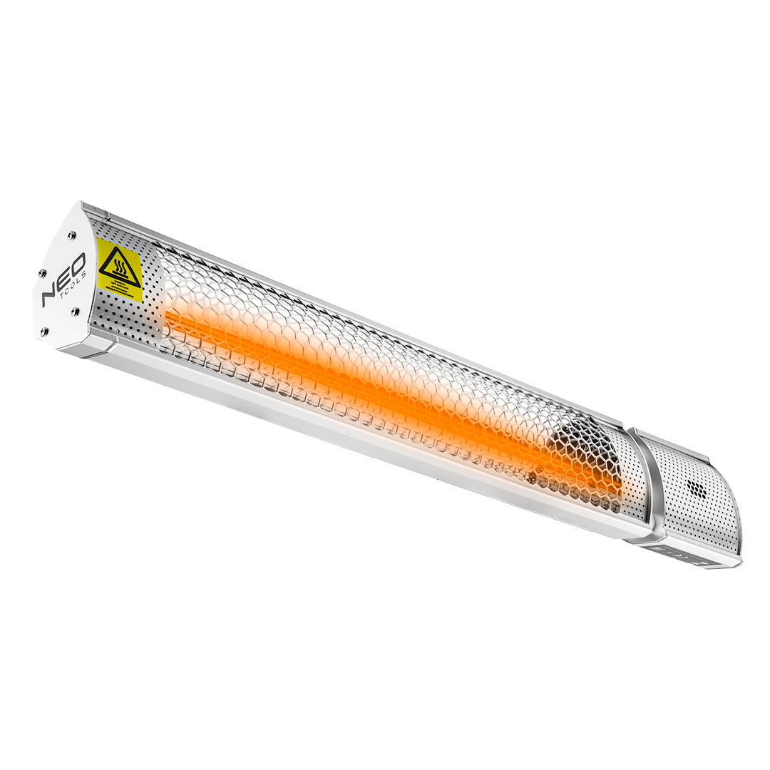 TOP-90-030--Promiennik moc 2000W, IP65, element grzejny low golden halogen lamp, pilot, dwa poziomy mocy 1000W/2000W obszar grzania 18 mkw, czas świecenia 6000h, do montażu na ścianie, suficie lub na statywie, do użytku wewnątrz i na zewnątrz.