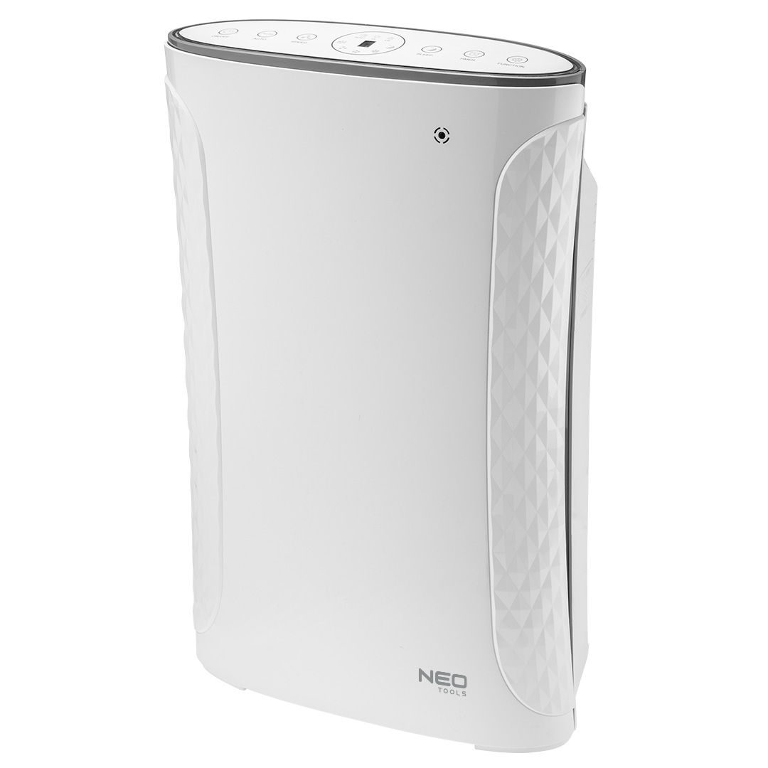 TOP-90-127--Oczyszczacz powietrza 6 w 1, wydajność (CADR) 225 m 3/h, maksymalna powierzchnia pomieszczenia 27 m 2, moc 45W, filty: wstępny, HEPA H11, węglowy, Photocatalyst + lampa bakterio- i wirusobójcza UVC, jonizator powietrza (10 mln jonów/cm3), pilot, time
