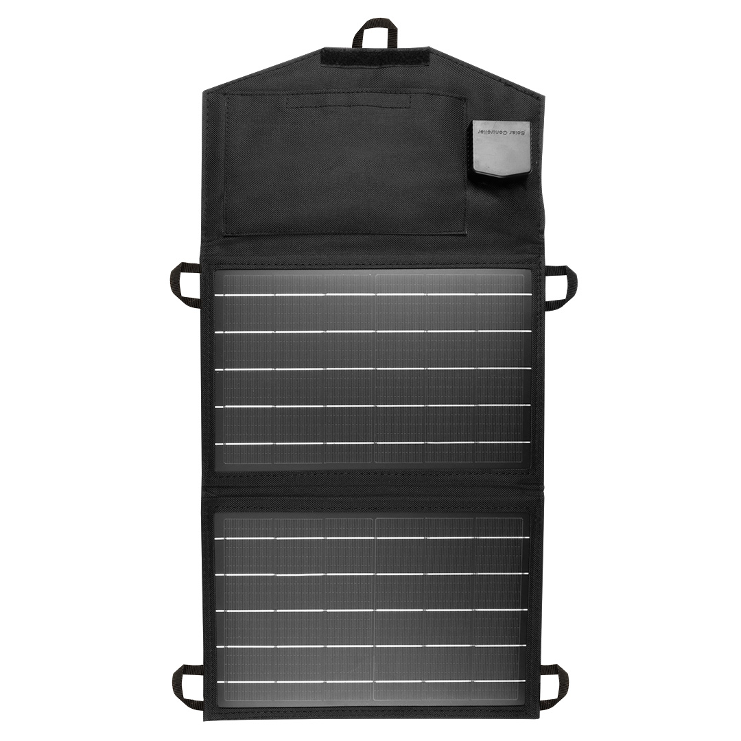 TOP-90-140--Ładowarka solarna, panel słoneczny 15W, ładowarka solarna; moc maksymalna 15W; wyjście USB x 2; IP64; wymiary po otwarciu: 580*285*15 mm; wymiary po złożeniu: 285*200*32 mm; waga 0,55kg. Ładowarka solarna do urządzeń mobilnych jak telefon, laptop, ta