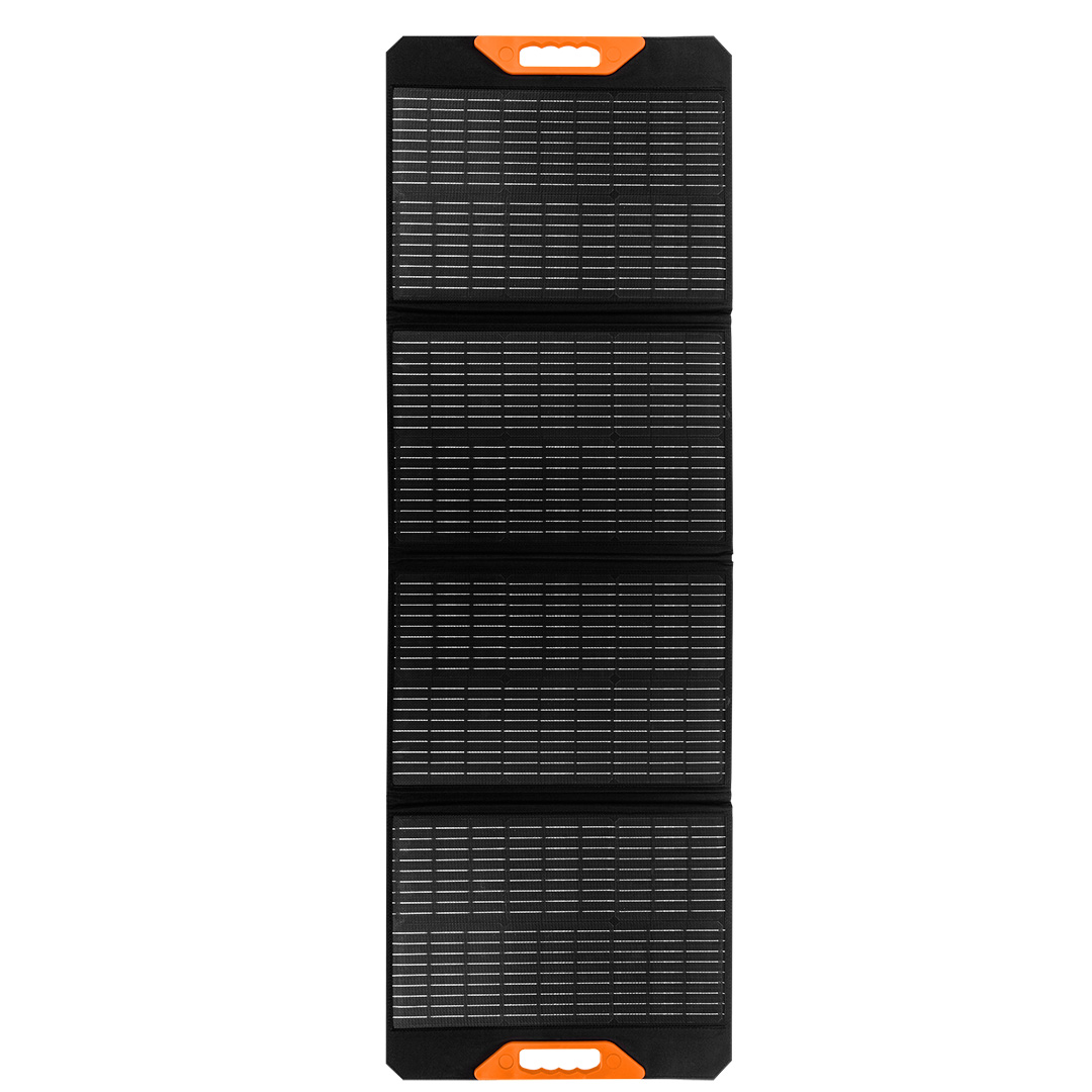 TOP-90-142--Panel słoneczny przenośny 140W, ładowarka solarna; maksymalne napięcie 18V; moc maksymalna 140W; IP64; regulator napięcia, przewód MC4 - 5 m, wyjścia USB; przewody ładowania "krokodylki" 30 cm; wymiary po otwarciu: 1678x548x15 mm; wymiary p