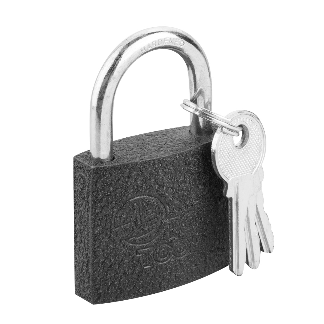 TOP-90U301--Kłódka 40 mm, 3 klucze, żeliwna, (LxWxH) 38 x 31 x 13 mm, średnica jarzma 5.5 mm