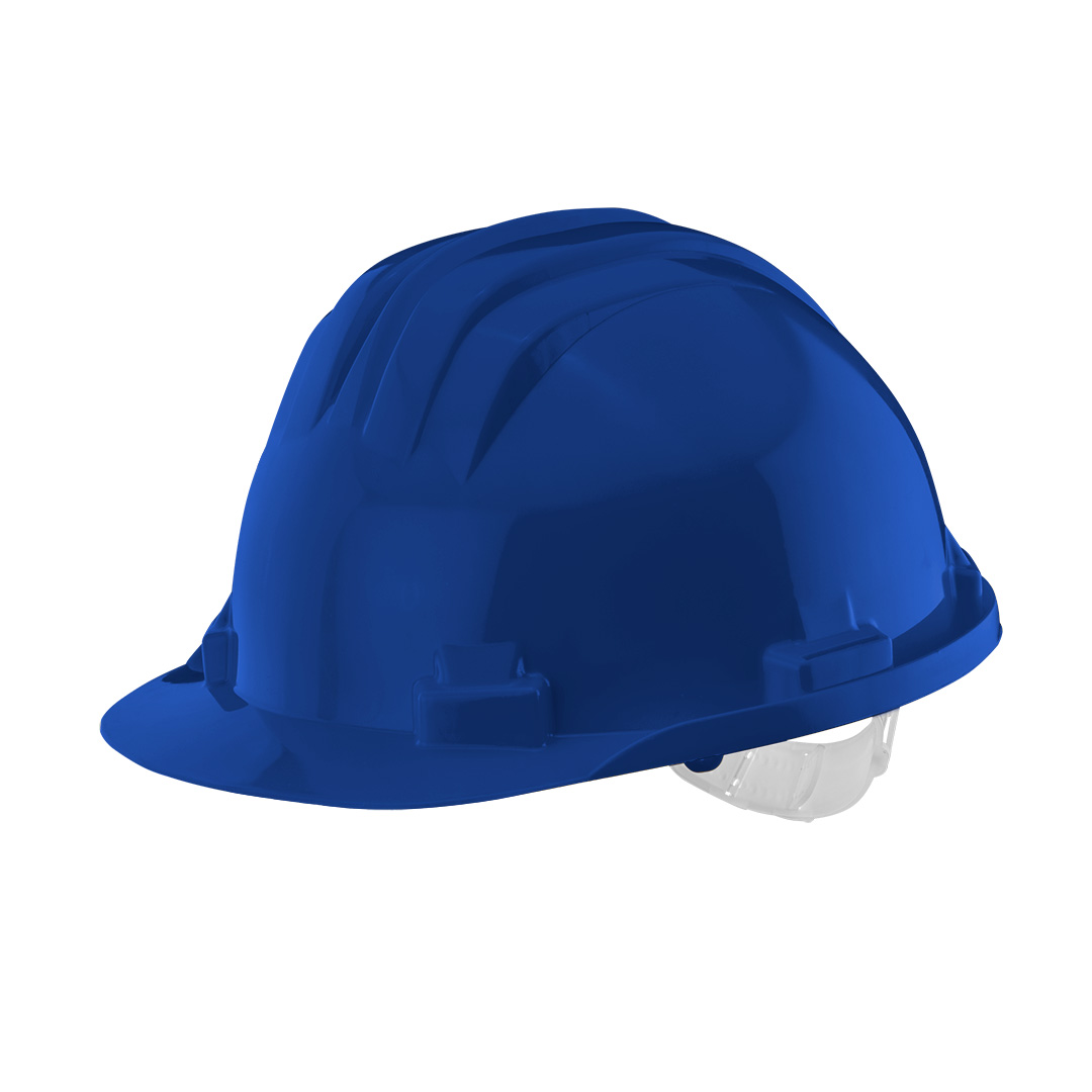 TOP-97-202--Kask ochronny atestowany, niebieski, regulowany obwód 54-61cm, materiał: HDPE, klasa 0, uprząż 6-punktowa, waga: 322g, chroni przed uderzeniami przedmiotów takich jak kamienie, dachówka, cegły i inne podobne przedmioty, chroni od wyładowań elektryczn