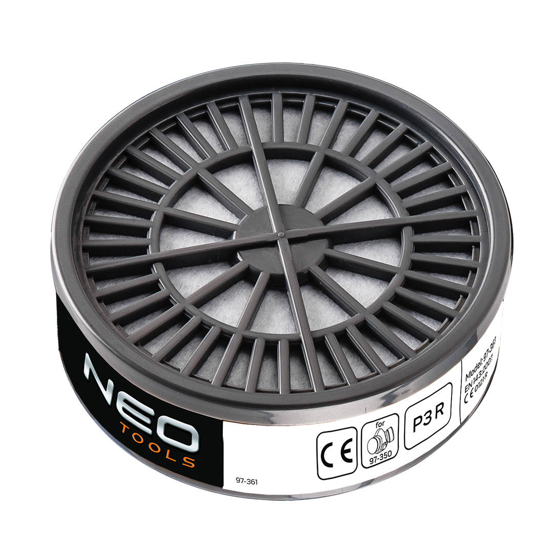 TOP-97-361--Filtr P3 R, ochrona przed pyłem i cząstkami drobnymi, do stosowania z półmaską NEO 97-350, CE