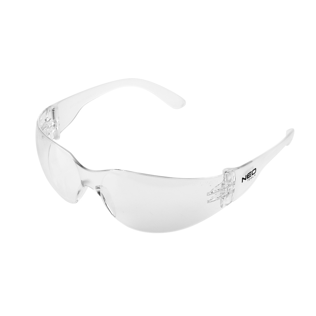 TOP-97-502--Okulary ochronne, białe soczewki, klasa odporności F (odporność na uderzenie cząstkami o dużej prędkości (do 45 m/s) przy niskiej energii uderzenia), Filtr UV 2C-1,2- ochrona przed promieniowanie UV , lepsze rozpoznawanie kolorów, stopień zaciemnieni