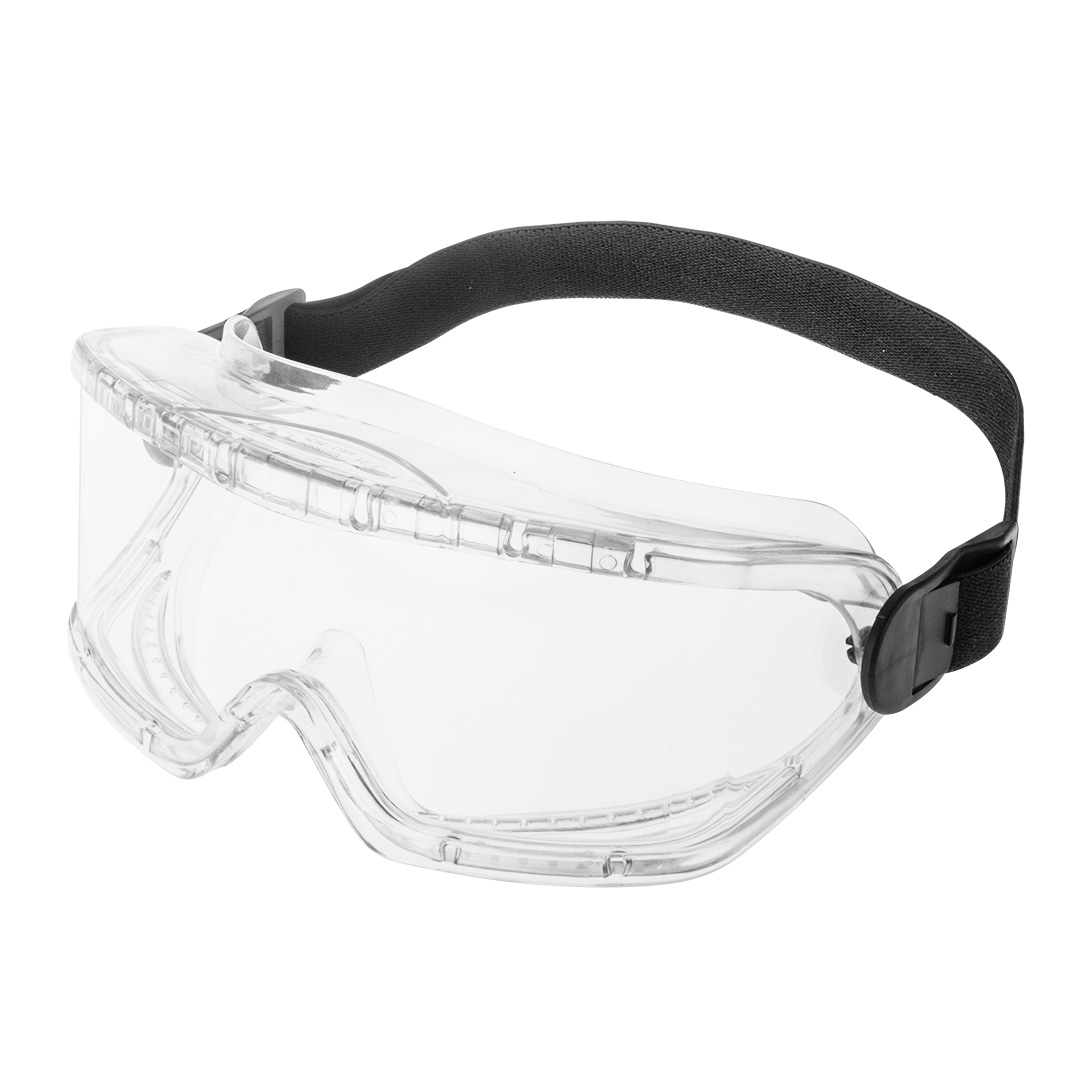 TOP-97-513--Gogle ochronne, białe, anty-fog, klasa odporności B, szybki ochronne  poliwęglan, mocowanie za pomocą gumy, szybki ochronne przezroczyste, N- odporność na zamglenie szkieł, klasa optyczna 1- możliwość pracy ciągłej, odporność mechaniczna B- odporność