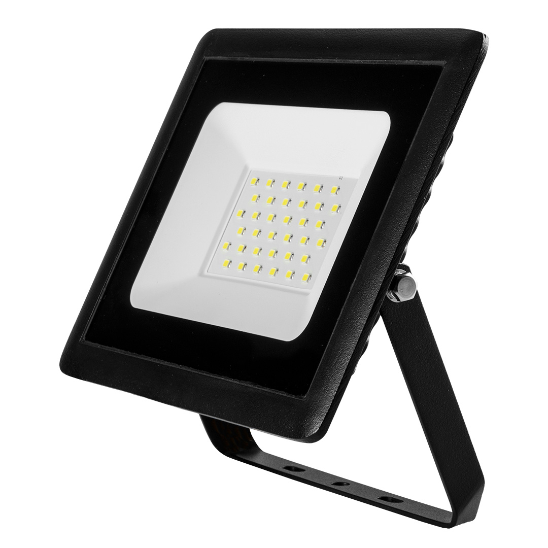 TOP-99-052--Reflektor NEO moc 30W, 2400 lumenów, 230V 50Hz, SMD LED, czas pracy 30 000h, 6500K, aluminiowy korpus, IP65, CRI Ra  70, kąt świecenia 100 stopni, ON/OFF  15 000 cykli, przewód 15 cm, temperatura pracy -40  +50, współczynnik mocy > 0.9, czas rozpa