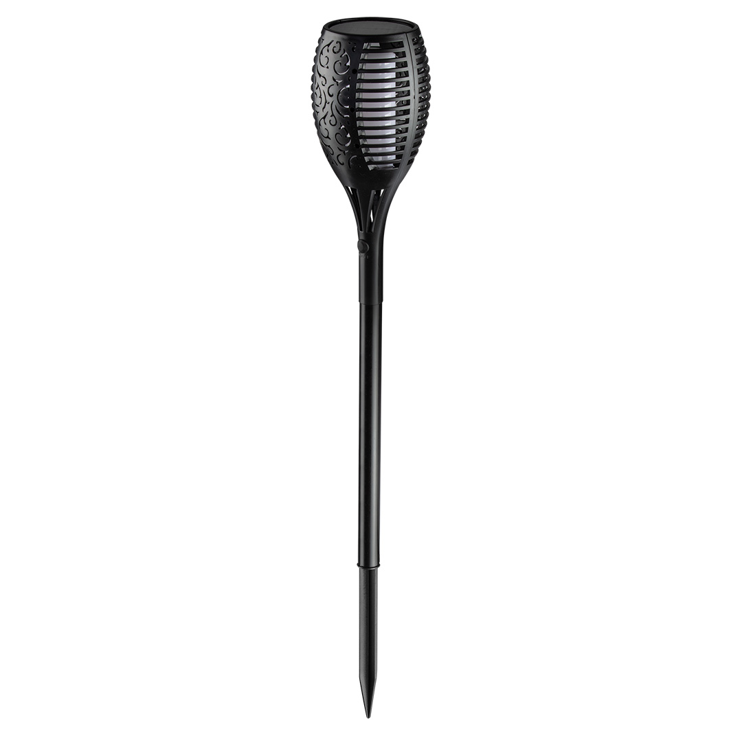 TOP-99-057--Lampa ogrodowa solarna NEO efekt płomienia, moc 1W, 35 lumenów, LED SMD, 51 ledów, akumulator w zestawie 1200mah 3.7 Li-ion, zasilanie promieniami słonecznymi, wbudowany czujnik zmierzchu, 1600 K, IP45, materiał ABS, wysokość 78cm, rozkładana konstru
