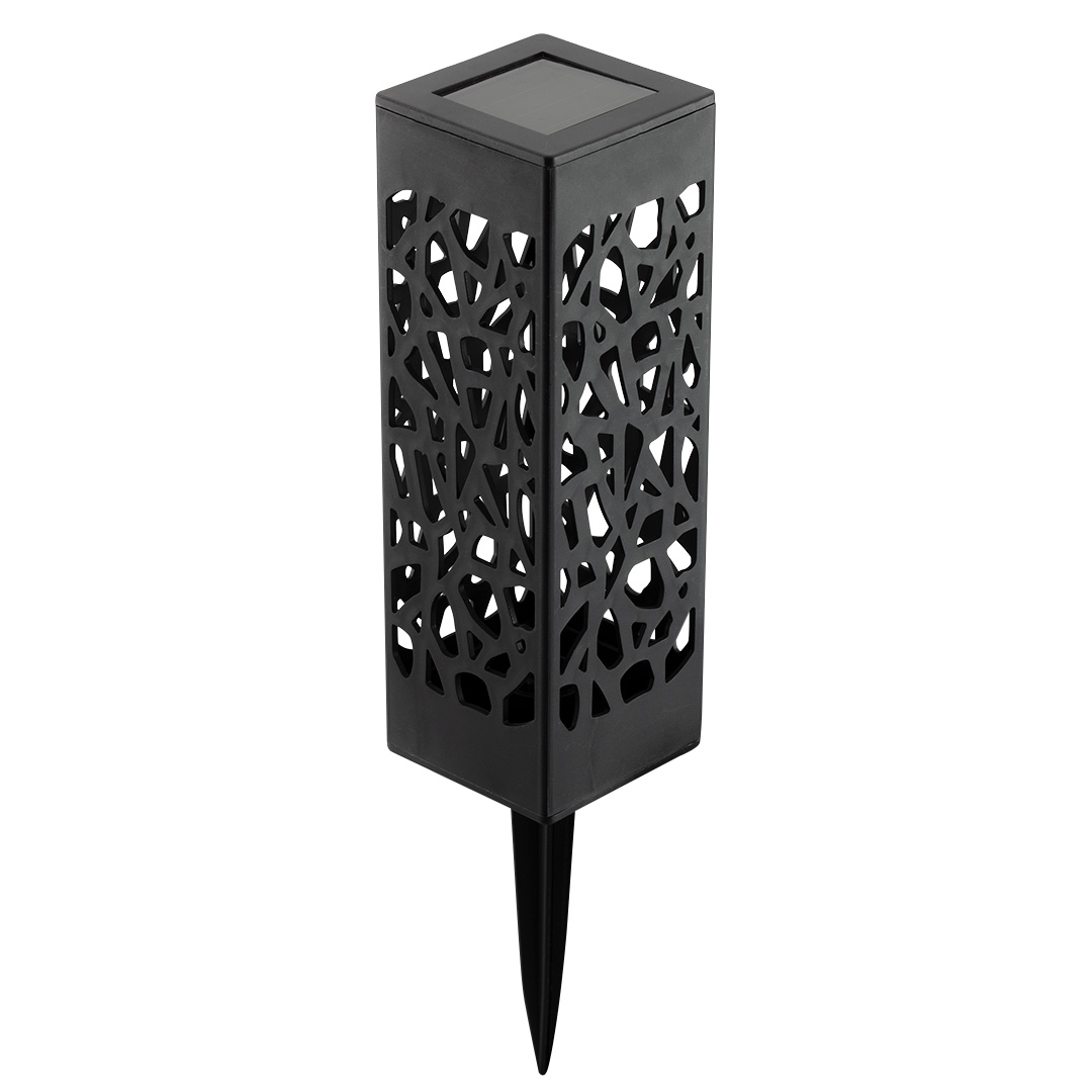 TOP-99-058--Lampa ogrodowa solarna SMD słupek, 4 sztuki w zestawie, moc 0.3W, 10 lumenów, LED SMD, akumulator w zestawie 600mah Ni-mh, zasilanie promieniami słonecznymi, wbudowany czujnik zmierzchu, 4000 K, IP44, materiał ABS, wysokość 19cm, czas pracy 8h, czas 