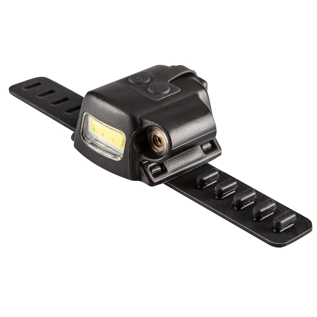 TOP-99-078--Lampa punktowa 2 w 1, 90 lm, 3W, COB LED, laser, czas pracy 40 min, 4 funcje świecenia, czas ładowania 30min, funkcja czerwonego światła, waga 14g, materiał ABS, akumulator li-pol 3.7V 120mAh, IPX4, przewód USB, rozmiar 32,5x32x18mm