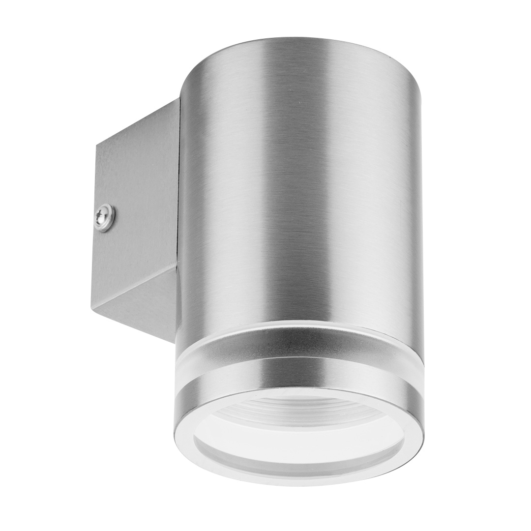 TOP-99-082--Lampa zewnętrzna pojedyncza silver stal nierdzewna, 220-240V ~50hz, IP 44, certyfikat CE i ROHS, max 35W, typ żarówki GU10 (brak w zestawie), wymiar 105x76x118 mm