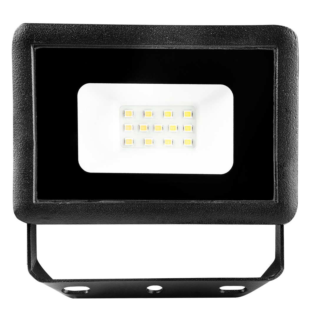 TOP-99-093--Reflektor NEO moc 10W, 800 lumenów, 230V 50Hz, SMD LED, czas pracy 36 000h, 6500K, aluminiowy korpus, IP65, CRI Ra  80, kąt świecenia 120 stopni, ON/OFF  18 000 cykli, przewód 15 cm, temperatura pracy -40  +50, współczynnik mocy > 0.8, czas rozpal