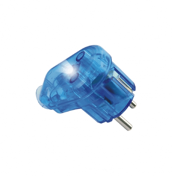 WT-16US/V--Wtyczka kątowa Uni-Schuko rozbieralna podświetlana, VIP.