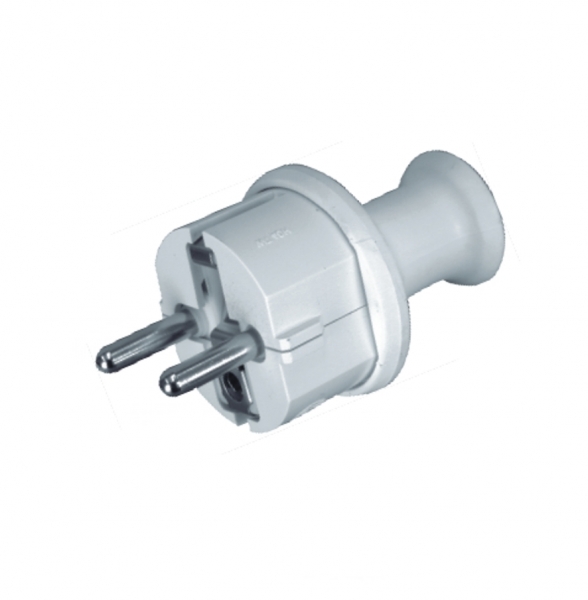 WT-40H/BIAŁY--Wtyczka prosta Uni-Schuko, rozbieralna, I kl. izolacji. Dostępne kolory: biały, czarny.