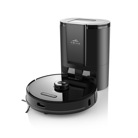 ETA624090000--ETA Vacuum cleaner Twins ETA624090000 Wet&amp;Dry, Operating time (max) 230 min, Lithium Ion, 5200 mAh, Dust capacity 0.285 L, Black, 2 x Spare side brushes; 1 x Mop fabric; 1 x Replacement HEPA filter; 1 x Remote control