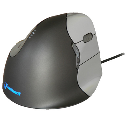 BNEEVR4--Baker Right-hand Vertical Mouse  Evoluent4  Wired optical, Black/ Grey, 	USB
