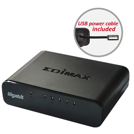 ES-5500G V3--Edimax Switch ES-5500G V3 Unmanaged, Desktop, 1 Gbps (RJ-45) ports quantity 5, Power supply type Single