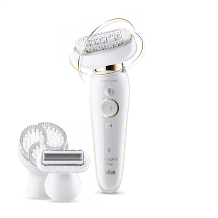 SES9030--Braun Epilator SES9030 Silk-epil 9 Flex Number of power levels 2, Wet &amp; Dry, White/Gold