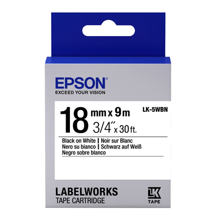 C53S655006--Epson Label Cartridge Standard Black/White 18mm (9m) LK-5WBN
