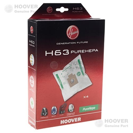 H63--Hoover Purehepa H63 Vacuum cleaner bags, White