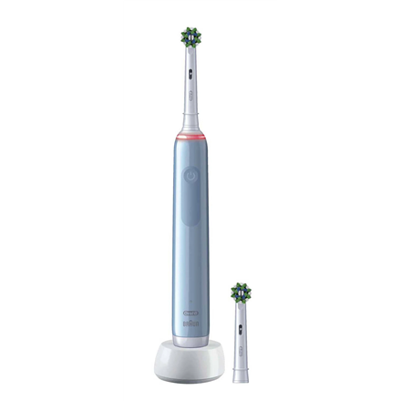PRO 3 3000--Oral-B Electric Toothbrush Pro 3 3000 CrossAction Rechargeable, For adults, Number of brush heads included 1, Blue, Number of teeth brushing modes 3