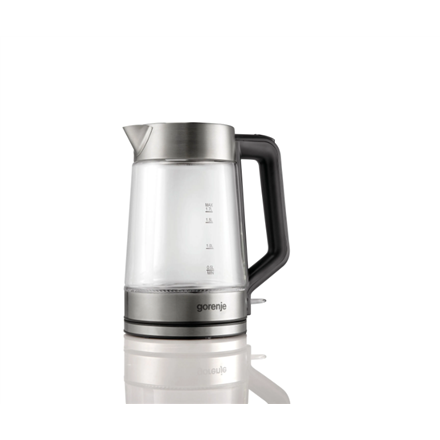K17GED--Gorenje Kettle K17GED Electric, 2200 W, 1.7 L, Glass, 360° rotational base, Transparent/Stainless Steel
