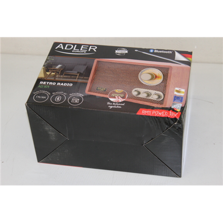 AD 1171SO--SALE OUT. Adler AD 1171 Retro Radio with Bluetooth, Brown Adler Retro Radio 	AD 1171 10 W, Brown, DAMAGED PACKAGING, DAMAGED CORNER, Bluetooth