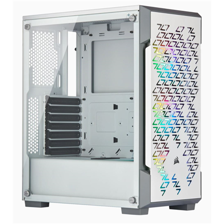 CC-9011174-WW--Corsair Airflow Tempered Glass Mid-Tower Smart Case iCUE 220T RGB Side window,  Mid-Tower, White, Power supply included No, Steel, Tempered Glass