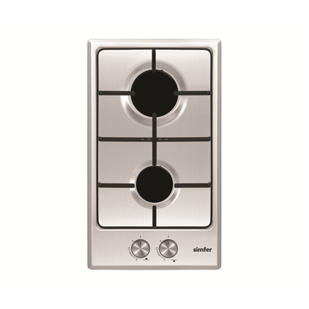 H3.200.VGRIM--Simfer Hob H3.200.VGRIM Gas, Number of burners/cooking zones 2, Rotary knobs, Stainless steel