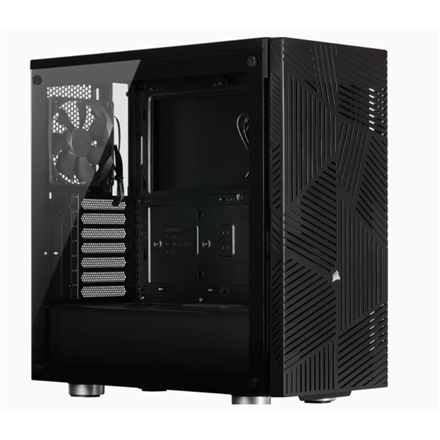 CC-9011181-WW--Corsair Airflow Tempered Glass 275R Side window, Black, Mid-Tower, Power supply included No, Steel, Tempered Glass