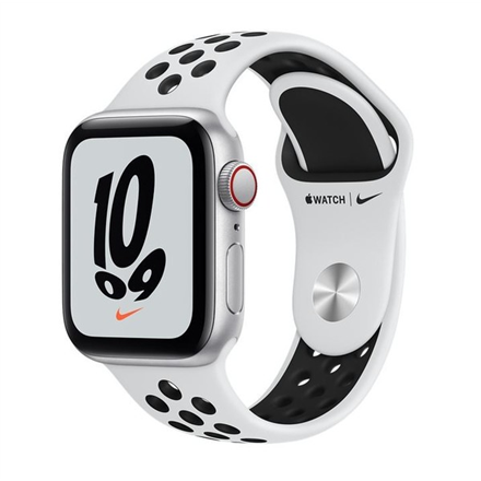 MKR43UL/A--Apple Watch Nike SE GPS + Cellular MKR43UL/A 40mm, LTPO OLED, Touchscreen, Heart rate monitor, Waterproof, Bluetooth, Wi-Fi, Silver, Black