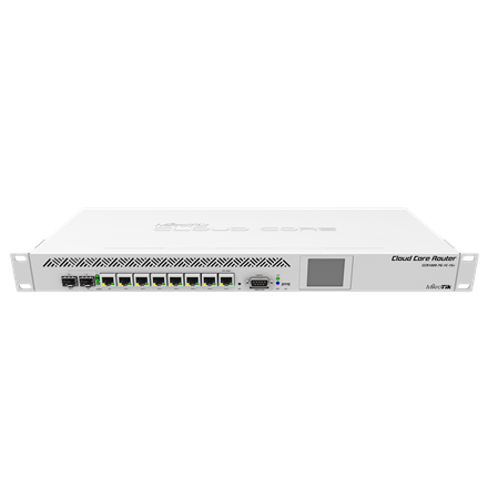 CCR1009-7G-1C-1S+--MikroTik Cloud Core Router  CCR1009-7G-1C-1S+ 10/100/1000 Mbit/s, Ethernet LAN (RJ-45) ports 7, 1xUSB, Router OS, Level 6 license, SFP+ ports 1, Web Management, Rack mountable