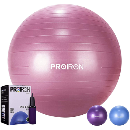 PRO-YJ01-9--PROIRON Exercise Yoga Ball Balance Ball, Diameter: 55 cm, Thickness: 2 mm, Red, PVC