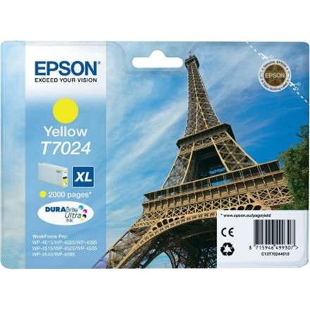 C13T70244010--Epson T7024 Ink Cartridge, Yellow