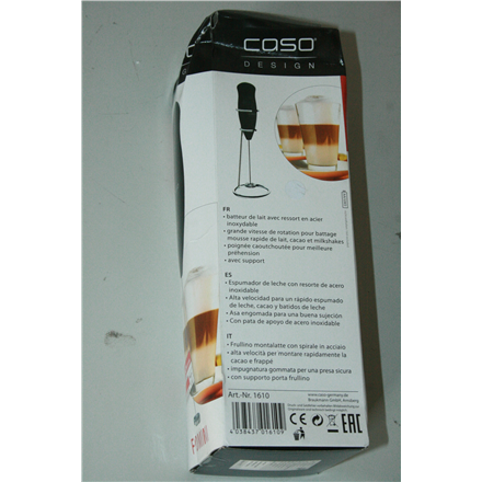01610SO--SALE OUT. Caso Fomini Milk frother, Black Caso Fomini Milk frother, Black, DAMAGED PACKAGING