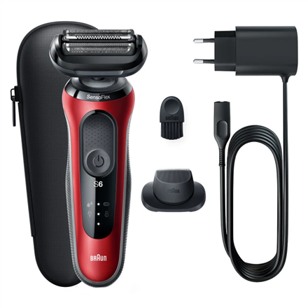 61-R1200s--Braun Shaver 61-R1200s	 Operating time (max) 50 min, Wet &amp; Dry, Red/Black