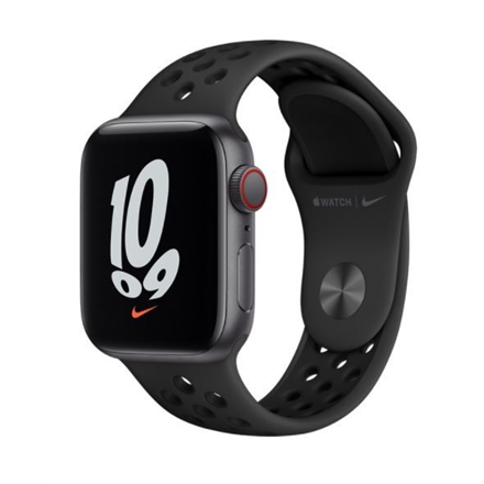MKR53UL/A--Apple Watch Nike SE GPS + Cellular MKR53UL/A 40mm, LTPO OLED, Touchscreen, Heart rate monitor, Waterproof, Bluetooth, Wi-Fi, Space Grey, Black