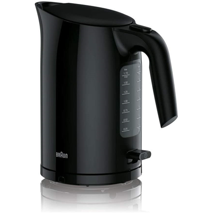 WK3100BK--Braun Kettle WK3100BK PurEase Standard, 2200 W, 1.7 L, Plastic, 360° rotational base, Black