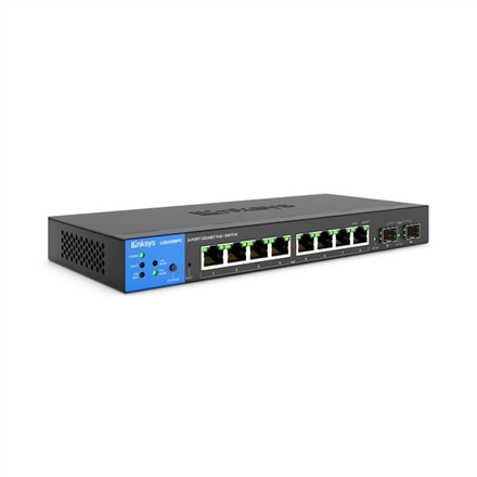 LGS310C-EU--Linksys 8-Port Managed Gigabit Ethernet Switch with 2 1G SFP Uplinks 	LGS310C-EU 10/100/1000 Mbps (RJ-45), Web managed, Desktop, SFP ports quantity 2, Power supply type Internal, Ethernet LAN (RJ-45) ports 8