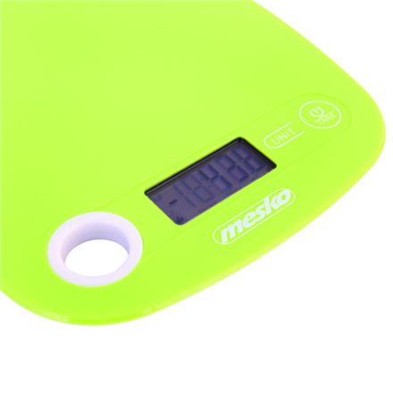 MS 3159 g--Mesko Kitchen scale MS 3159g Maximum weight (capacity) 5 kg, Graduation 1 g, Green