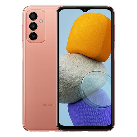 M23 128-Orange--Samsung Galaxy  M23 M236B Orange, 6.6 ", TFT LCD, 1080 x 2400 pixels, Qualcomm SM7225, Snapdragon 750G 5G, Internal RAM 4 GB, 128 GB, microSDXC, Dual SIM, Nano-SIM, 5G, 4G, Main camera 50 + 8 +2 MP, Secondary camera 8 MP, Android, 12, 5000 mAh