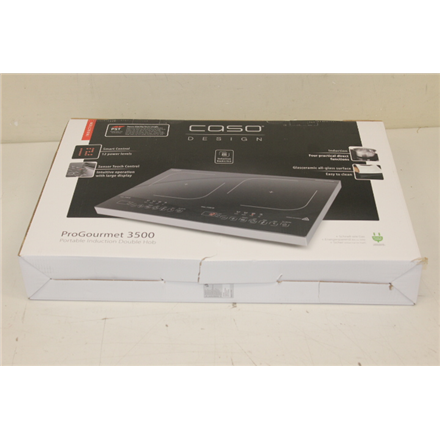 02233SO--SALE OUT. Caso ProGourmet 3500 Hob Caso Hob ProGourmet 3500  Number of burners/cooking zones 2, Black, DAMAGED PACKAGING, Timer, Induction
