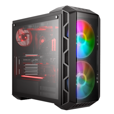 MCM-H500-IGNN-S01--Cooler Master MasterCase H500 ARGB Side window, Iron Grey, Mini ITX, Micro ATX, ATX, SSI CEB, E-ATX, Power supply included No
