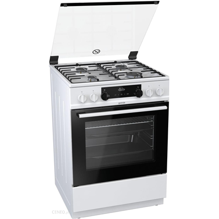 K634WH--Gorenje Cooker K634WH Hob type  Gas, Oven type Electric, White, Width 60 cm, Electronic ignition, Grilling, LED, 65 L, Depth 60 cm