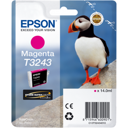 C13T32434010--Epson T3243 Ink Cartridge, Magenta