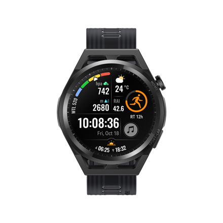 55028111--Huawei GT Runner (46 mm) 1.43", Smart watch, GPS (satellite), AMOLED, Touchscreen, Heart rate monitor, Waterproof, Bluetooth, Black