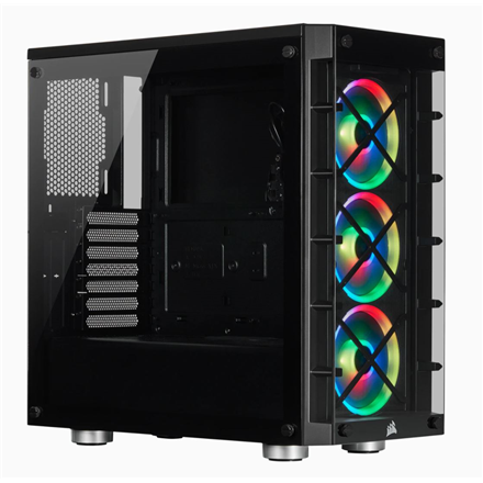 CC-9011188-WW--Corsair Mid-Tower ATX Smart Case iCUE 465X RGB  Side window,  Mid-Tower, Black, Power supply included No, Steel, Tempered Glass