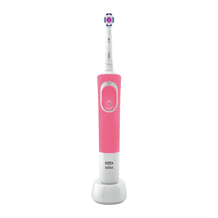 D100 Vitality 3D White/Pink--Oral-B Electric Toothbrush D100.413.1 Vitality Pink 3DW Rechargeable, For adults, Number of brush heads included 1, Number of teeth brushing modes 1, White/Pink